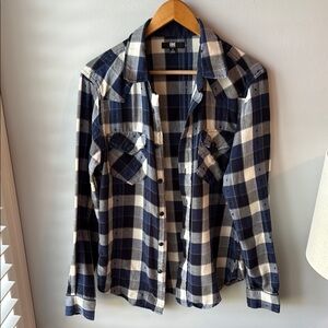 Frye Cotton Plaid Button Down